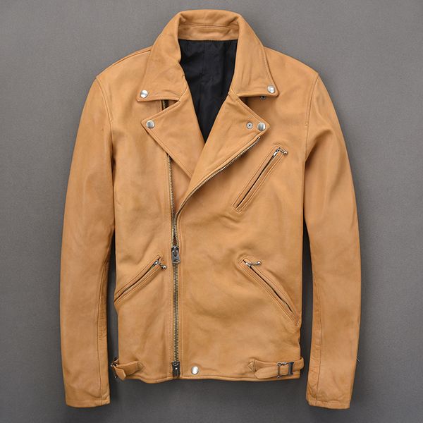 genuine japanese vintage leather natural sheepskin slim fit motorcycle jacket for men black red yellow army green
genuine japanese vintage leather natural sheepskin slim fit motorcycle jacket for men black red yellow army green