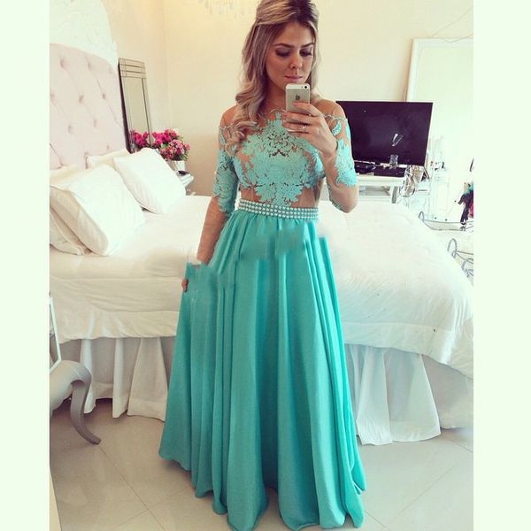new elegant green long sleeves chiffon prom dress custom evening party dress with lace appliques with beads, Black
new elegant green long sleeves chiffon prom dress custom evening party dress with lace appliques with beads, Black