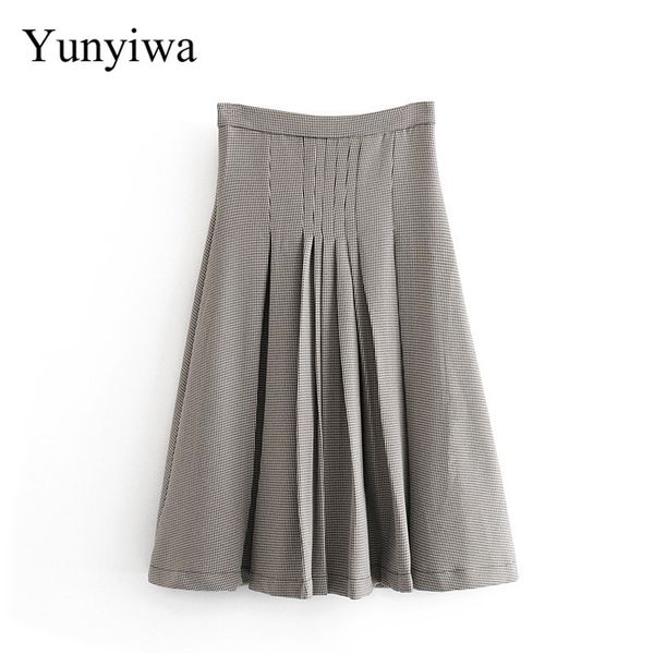 new women vintage houldstooth print plaid pleated midi skirt faldas mujer ladies side zipper casual press chic skirts, Black
new women vintage houldstooth print plaid pleated midi skirt faldas mujer ladies side zipper casual press chic skirts, Black