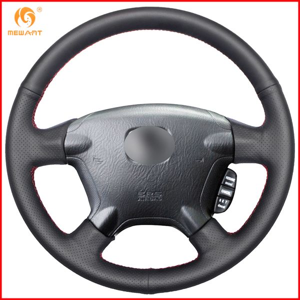 

mewant black genuine leather car steering wheel cover for crv cr-v 2006 2005 2004 2003 2002 interior accessories parts