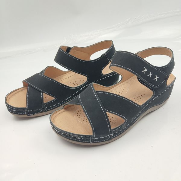 women summer soft sandals roman gladiator shoes hook&look casual wedges sandals solid open toe comfy plus size 35-43, Black
women summer soft sandals roman gladiator shoes hook&look casual wedges sandals solid open toe comfy plus size 35-43, Black