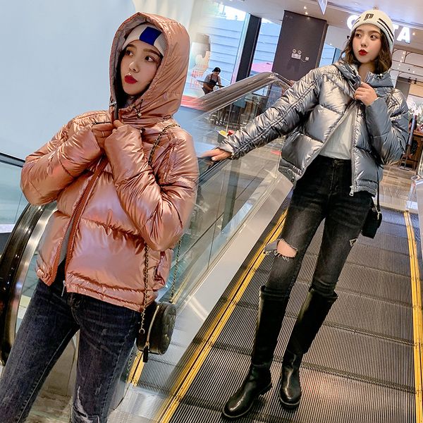 hooded jacket women's winter warm down cotton jackets large size loose glossy coats outwear overcoat, Black
hooded jacket women's winter warm down cotton jackets large size loose glossy coats outwear overcoat, Black