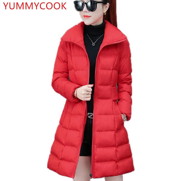 medium long cotton-padded jacket female 2018 winter slim thicken long sleeve solid color cotton jacket women's clothing a489, Black
medium long cotton-padded jacket female 2018 winter slim thicken long sleeve solid color cotton jacket women's clothing a489, Black