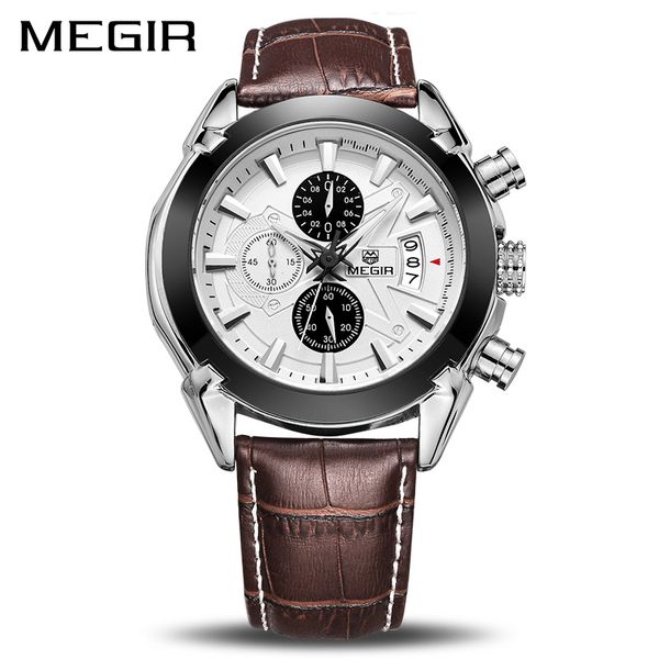 megir original men quartz watch reloj hombre leather business watches man clock chronograph army watch sport male 2020, Slivery;brown
megir original men quartz watch reloj hombre leather business watches man clock chronograph army watch sport male 2020, Slivery;brown