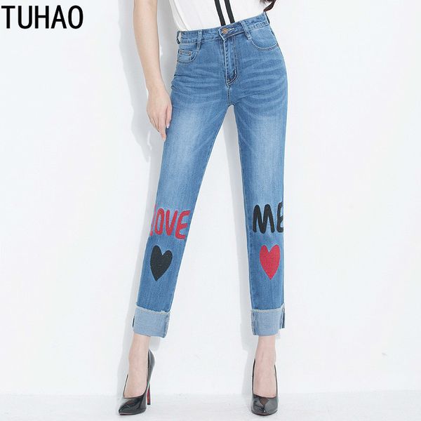 tuhao 2020 spring summer plus size women casual letters heart-shaped embroidery straight cuffed jeans stretch cropped pants wm29, Blue
tuhao 2020 spring summer plus size women casual letters heart-shaped embroidery straight cuffed jeans stretch cropped pants wm29, Blue