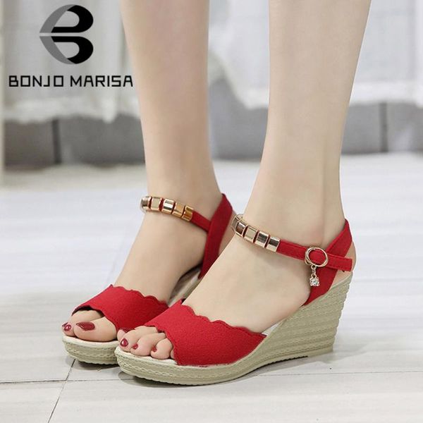 bonjomarisa female wedges sandals round toe peep toe solid platform handmade sandals women metal rhinestone shoes woman, Black
bonjomarisa female wedges sandals round toe peep toe solid platform handmade sandals women metal rhinestone shoes woman, Black