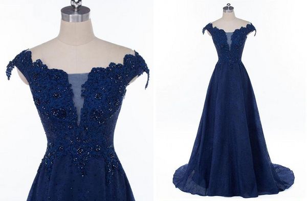 dark blue real p lace evening formal dresses cap short sleeves beading applique v neck sweep train prom party dress cheap, Black;red
dark blue real p lace evening formal dresses cap short sleeves beading applique v neck sweep train prom party dress cheap, Black;red