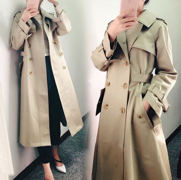 new spring coat women trench coat fashion double breasted long coats casual autumn windbreaker outerwear, Tan;black
new spring coat women trench coat fashion double breasted long coats casual autumn windbreaker outerwear, Tan;black