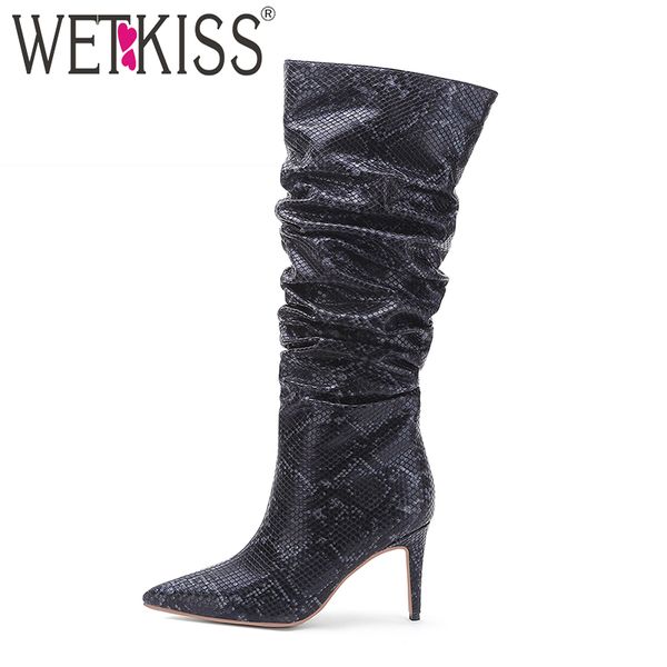 wetkiss high heels slouch boots women snake skin pu boot female party shoes ladies pointed toe shoes winter plus size 45, Black
wetkiss high heels slouch boots women snake skin pu boot female party shoes ladies pointed toe shoes winter plus size 45, Black