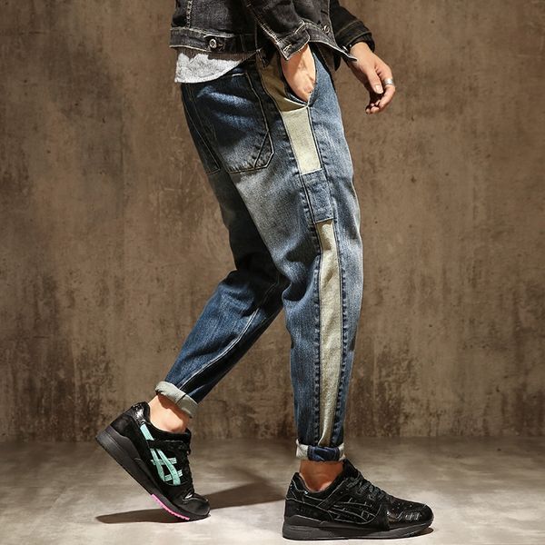 plus size male jeans winter chic patchwork men pencil pants chic loose stylish musculine harem pants washed trousers 0001, Blue
plus size male jeans winter chic patchwork men pencil pants chic loose stylish musculine harem pants washed trousers 0001, Blue