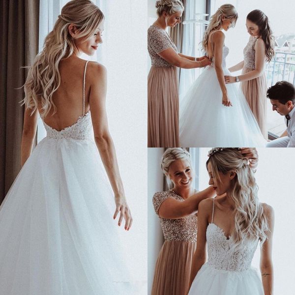 2019 Tulle Country A Line Boho Wedding Dresses Bridal Gowns Sweep Train Spaghetti Straps Beach Appliques Wedding Gowns For Brides
2019 Tulle Country A Line Boho Wedding Dresses Bridal Gowns Sweep Train Spaghetti Straps Beach Appliques Wedding Gowns For Brides