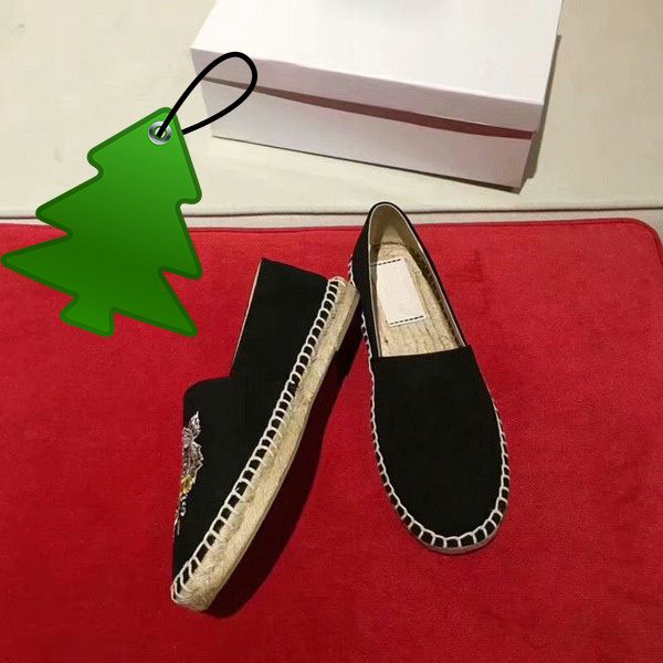 new embroidered straw shoes with tiger head single shoes and fisherman's shoes, Black
new embroidered straw shoes with tiger head single shoes and fisherman's shoes, Black