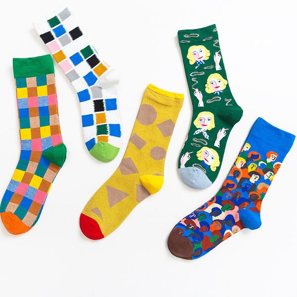 socks & hosiery autumn and winter handmade french designer creative tide checkered head men women couple, Black;white
socks & hosiery autumn and winter handmade french designer creative tide checkered head men women couple, Black;white