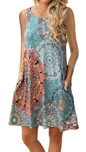 2020 spring and summer popular sleeveless pullover element printed pocket large swing round neck vest dress, White;black
2020 spring and summer popular sleeveless pullover element printed pocket large swing round neck vest dress, White;black