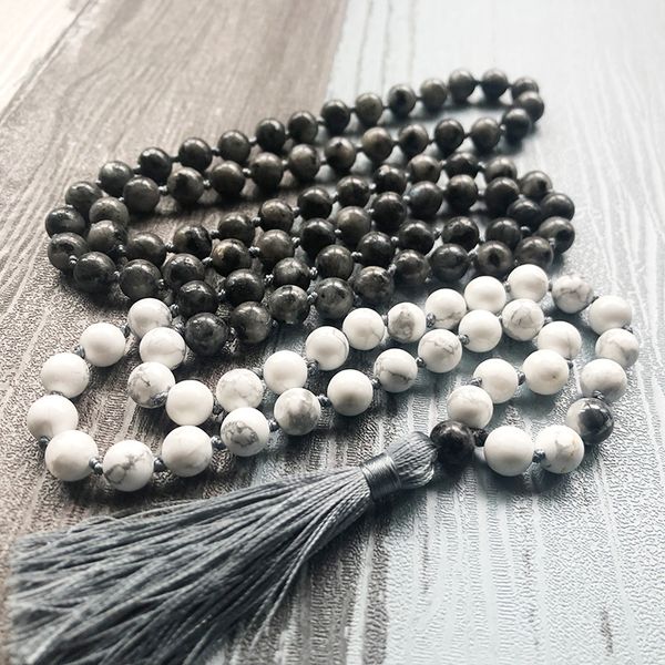 howlite labradorite tassel jewelry prayer beads 108 knotted necklace mens mala spiritual jewelry healing gift for boyfriend t200113, Silver
howlite labradorite tassel jewelry prayer beads 108 knotted necklace mens mala spiritual jewelry healing gift for boyfriend t200113, Silver