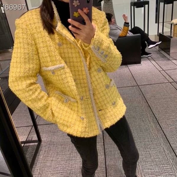 2020 runway fashion retro yellow tweed jacket women double breasted pockets diamonds buttons jackets cotton vintage coats, Black;brown
2020 runway fashion retro yellow tweed jacket women double breasted pockets diamonds buttons jackets cotton vintage coats, Black;brown