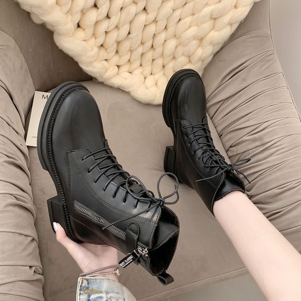 women's rubber boots booties ladies lace up fashion womens shoes 2019 zipper boots-women flat heel round toe rain punk rock, Black
women's rubber boots booties ladies lace up fashion womens shoes 2019 zipper boots-women flat heel round toe rain punk rock, Black
