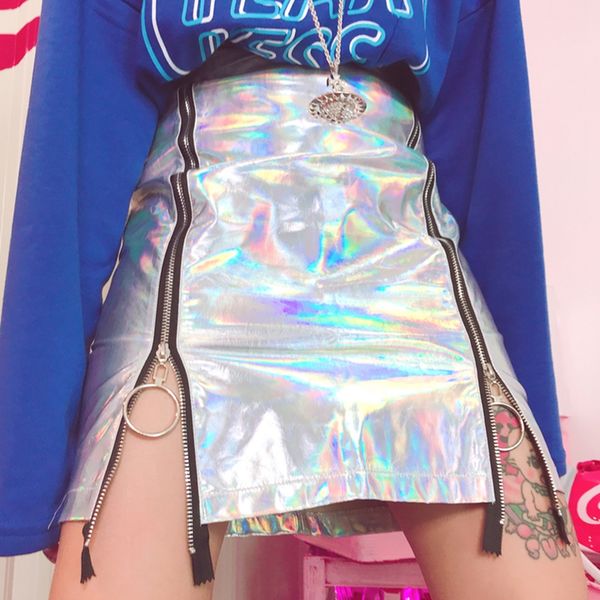 arajuku punk retro pu faux leather women laser zipper high waist slim bodycon mini straight a-line skirt metallic wet shiny, Black
arajuku punk retro pu faux leather women laser zipper high waist slim bodycon mini straight a-line skirt metallic wet shiny, Black