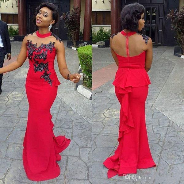 2019 mermaid prom dresses with long sleeves lace applique ruffles floor length formal evening gowns party dress custom made, Black
2019 mermaid prom dresses with long sleeves lace applique ruffles floor length formal evening gowns party dress custom made, Black