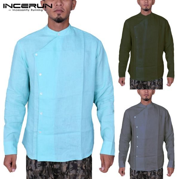 incerun vintage men long sleeve shirt solid button stand collar chinese style casual slim fit shirt men kurta suit 2019, White;black
incerun vintage men long sleeve shirt solid button stand collar chinese style casual slim fit shirt men kurta suit 2019, White;black