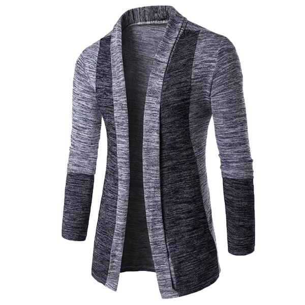 retro men patchwork long sleeve sliming and fit knitted sweater cardigan coat outwear, White;black
retro men patchwork long sleeve sliming and fit knitted sweater cardigan coat outwear, White;black