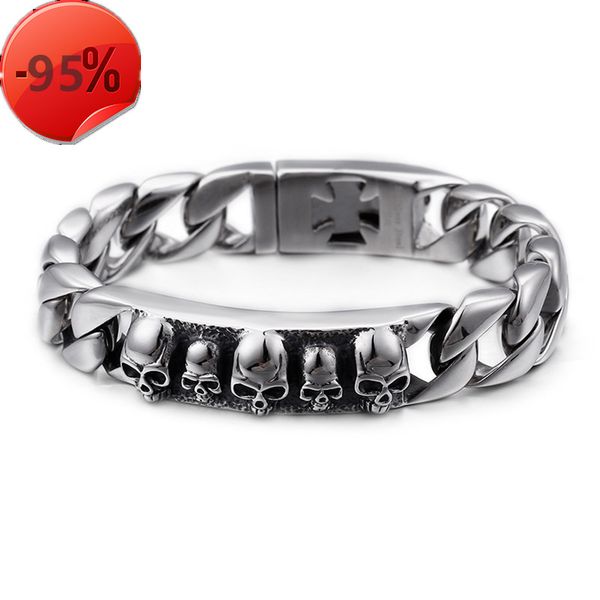 simple cool skull bracelet fashion male accessories bracelets for men diamond bracelet plated cuban link chains, Black
simple cool skull bracelet fashion male accessories bracelets for men diamond bracelet plated cuban link chains, Black