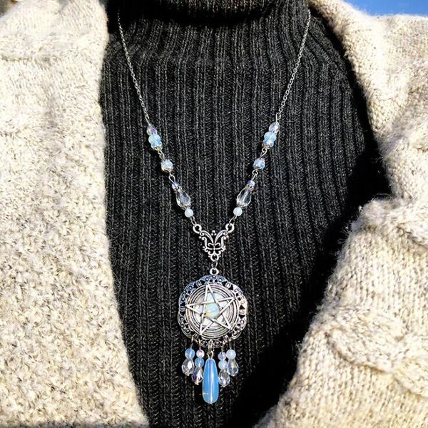 европейский дизайн мода модные языческие magic star ожерелье pentagram pewter opal камень кулон свитер цепи ожерелья, Silver
европейский дизайн мода модные языческие magic star ожерелье pentagram pewter opal камень кулон свитер цепи ожерелья, Silver