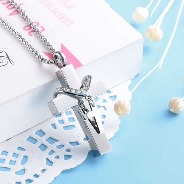 kkk87 hold crystal collar cross stainless steel cremation jewelry necklace engravable memorial urn ashes pendant for women, Silver
kkk87 hold crystal collar cross stainless steel cremation jewelry necklace engravable memorial urn ashes pendant for women, Silver