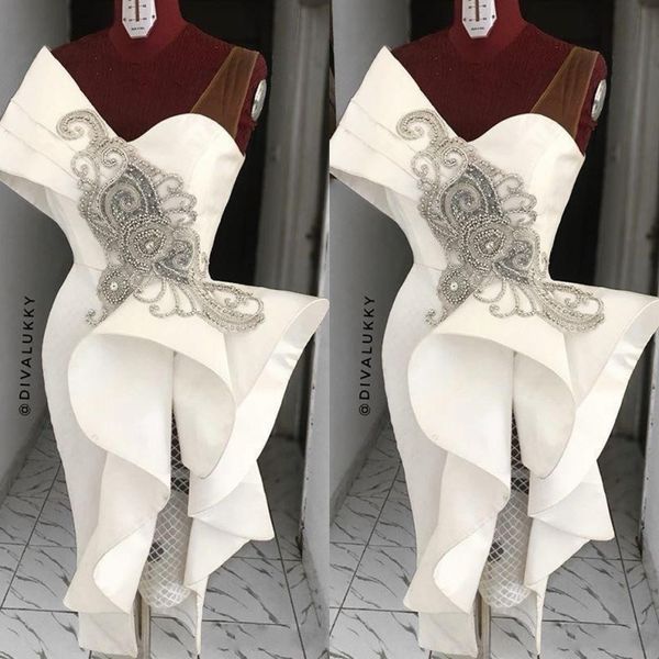 2020 new white cocktail prom dresses with bead ruffle sheath short party evening gown arabic sleeveless plus size robe de soiree guest wear, Black
2020 new white cocktail prom dresses with bead ruffle sheath short party evening gown arabic sleeveless plus size robe de soiree guest wear, Black