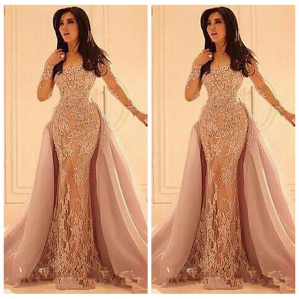 2020 vestidos de festa long sleeves formal arabic evening dresses lace appliques crew sheer neckline over skirts vintage mermaid prom gowns, Black
2020 vestidos de festa long sleeves formal arabic evening dresses lace appliques crew sheer neckline over skirts vintage mermaid prom gowns, Black