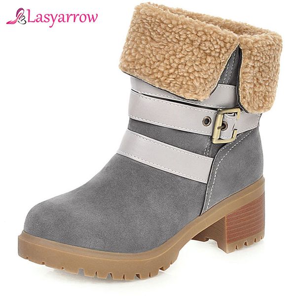 lasyarrow large size 34-46 ankle boots for women round toe slip on ladies autumn winter boots square heels flock keep warm, Black
lasyarrow large size 34-46 ankle boots for women round toe slip on ladies autumn winter boots square heels flock keep warm, Black