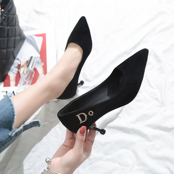 net red high heels female 2020 spring new wild fine with shallow mouth pointed chic single shoes women's shoes, Black
net red high heels female 2020 spring new wild fine with shallow mouth pointed chic single shoes women's shoes, Black