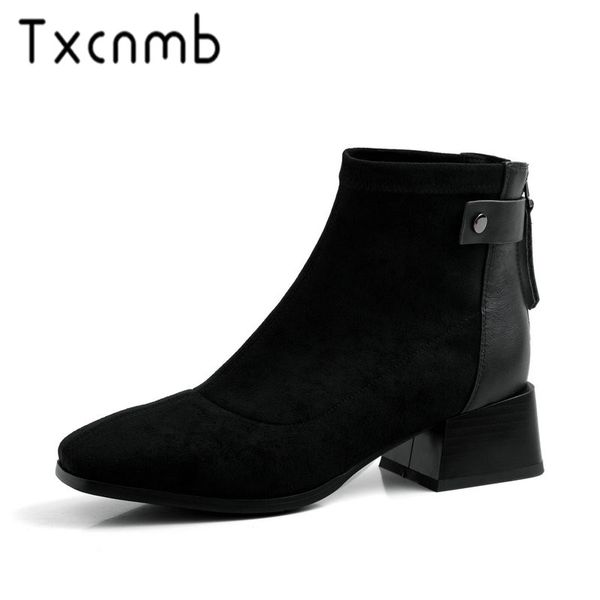 txcnmb fashion women ankle boots autumn winter warm square heels shoes woman square toe elegant office lady basic boots, Black
txcnmb fashion women ankle boots autumn winter warm square heels shoes woman square toe elegant office lady basic boots, Black