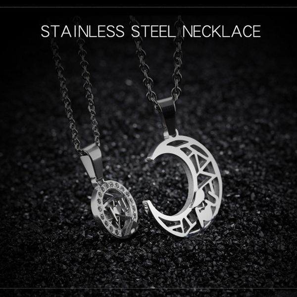 new romantic hollow out sun & moon crystal rhinestone pendant couples necklace for lovers valentine's day gift mv66, Silver
new romantic hollow out sun & moon crystal rhinestone pendant couples necklace for lovers valentine's day gift mv66, Silver