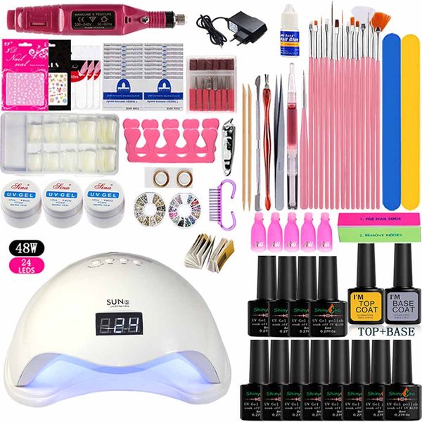 nail kit 36w/48w uv lamp dryer nail set with drill machine 12 pcs gel polish soak off manicure tool kit
nail kit 36w/48w uv lamp dryer nail set with drill machine 12 pcs gel polish soak off manicure tool kit
