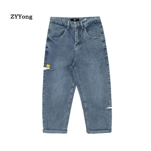 2020 korean style ripped jeans men streetwear fashion tooling jeans japanese boyfriend loose overalls male, Blue
2020 korean style ripped jeans men streetwear fashion tooling jeans japanese boyfriend loose overalls male, Blue