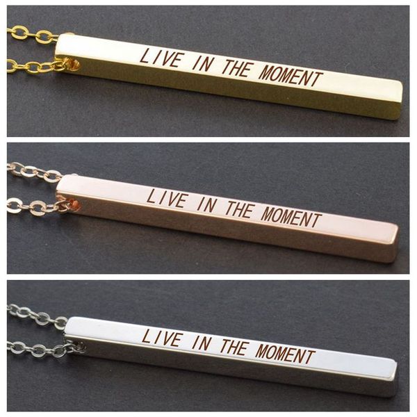 inspirational letters " live in this moment " engraved rectangular bar necklace women fashion chain necklace gifts for her, Silver
inspirational letters " live in this moment " engraved rectangular bar necklace women fashion chain necklace gifts for her, Silver