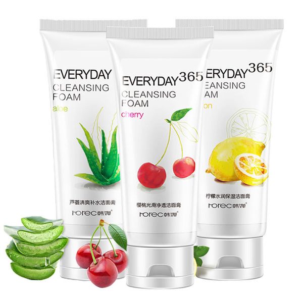 Natural Cherry Lemon Aloe Facial Cleanser Deep Hydrating Moisturizing Shrink Pores Acne Treatment Oil Control Cleanser