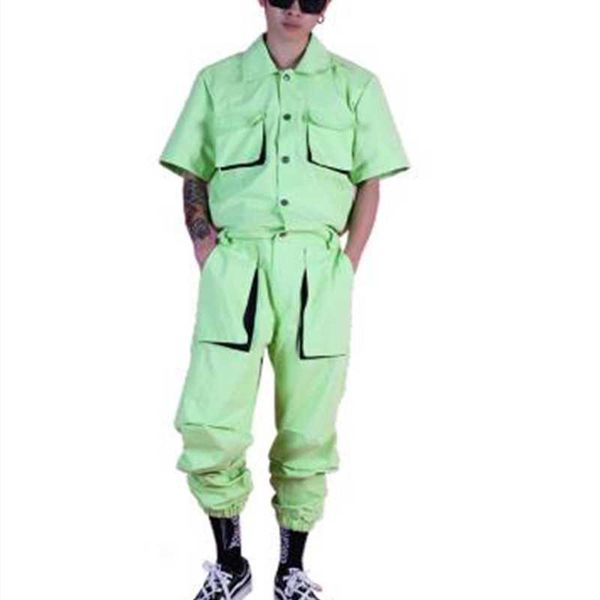 men summer multi pockets cargo jumpsuits male short sleeve streetwear hip hop fashion overalls pants singer dancer stage clothes, Black
men summer multi pockets cargo jumpsuits male short sleeve streetwear hip hop fashion overalls pants singer dancer stage clothes, Black