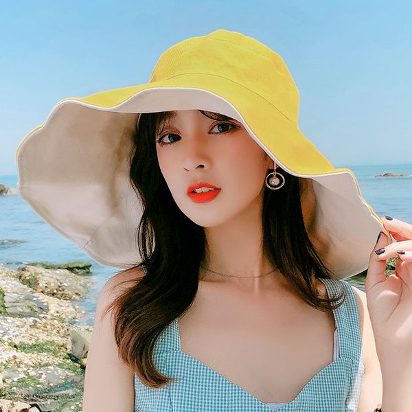 large wide brim bucket hat solid color double sided cotton summer hats reversible wear foldable anti-uv sun hat casual beach cap, Blue;gray
large wide brim bucket hat solid color double sided cotton summer hats reversible wear foldable anti-uv sun hat casual beach cap, Blue;gray