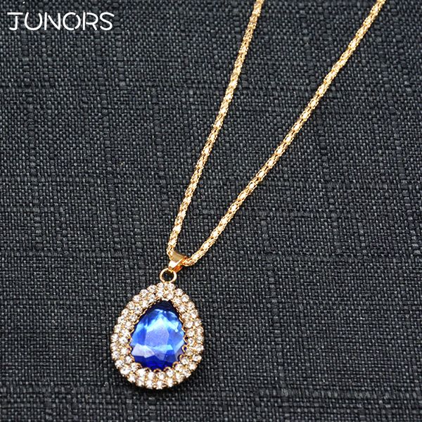 gorgeous blue crystal gem water drop pendant necklace for women gold chain charms royal gem necklace jewelry for office workers, Silver
gorgeous blue crystal gem water drop pendant necklace for women gold chain charms royal gem necklace jewelry for office workers, Silver
