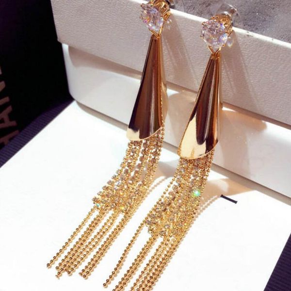 designer jewelry tassel crystal earrings gold color long tassel crystal stud earrings for women fashion, Silver
designer jewelry tassel crystal earrings gold color long tassel crystal stud earrings for women fashion, Silver