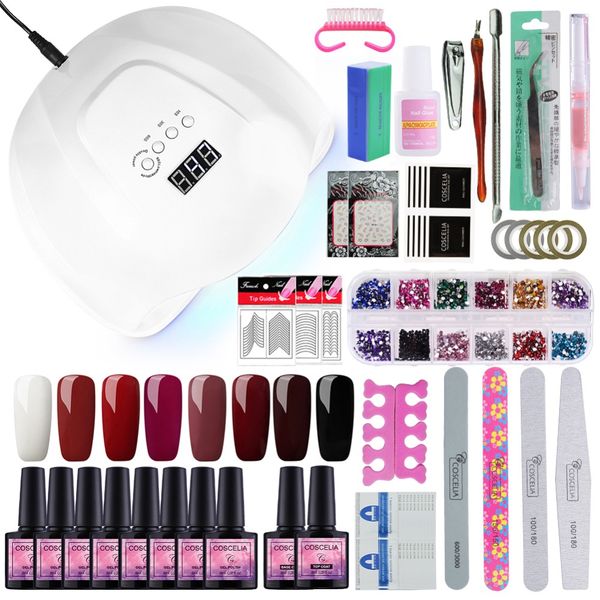 coscelia full manicure set 54w uv led lamp soak off nail gel 4/5/6/8pc nail polish art tools kit for manicure gel varnish
coscelia full manicure set 54w uv led lamp soak off nail gel 4/5/6/8pc nail polish art tools kit for manicure gel varnish