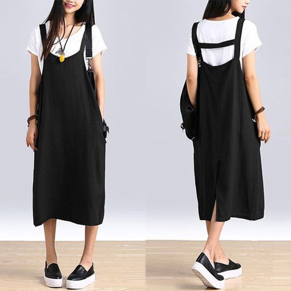 women's summer sundress female strap midi vestidos casual overalls dress zanzea 2019 plus size split linen sleeveless robe 5xl, Black;gray
women's summer sundress female strap midi vestidos casual overalls dress zanzea 2019 plus size split linen sleeveless robe 5xl, Black;gray