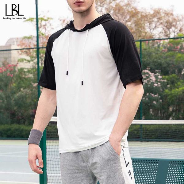 summer mens t shirts hooded short sleeve t-shirt men casual tee shirt male outwear fitness clothing sportswear top, White;black
summer mens t shirts hooded short sleeve t-shirt men casual tee shirt male outwear fitness clothing sportswear top, White;black