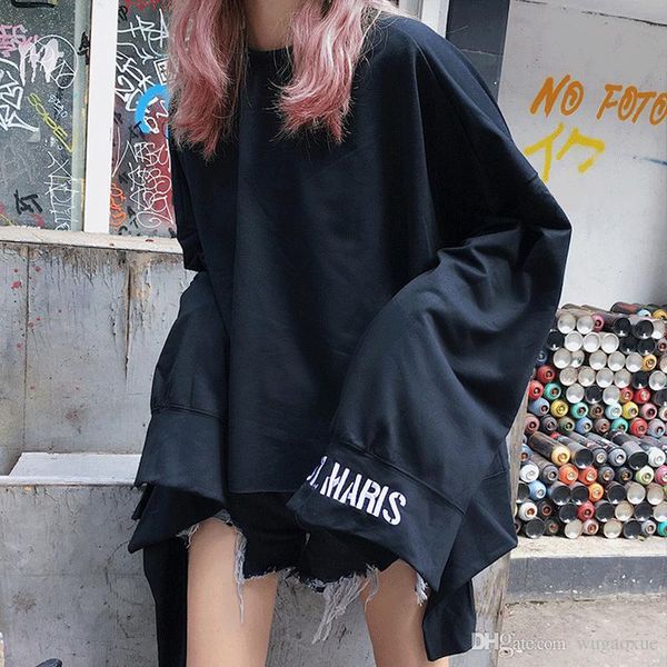 spring autumn new style ulzzang women's clothing loose ins female pullovers fashion brands korean thin asymmetrical sweatshirts, Black
spring autumn new style ulzzang women's clothing loose ins female pullovers fashion brands korean thin asymmetrical sweatshirts, Black