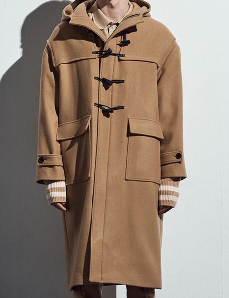 s-6xl 2019 autumn men's new fashion personalized customization large size long loose horn buckle coat, Black
s-6xl 2019 autumn men's new fashion personalized customization large size long loose horn buckle coat, Black