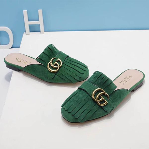luxury designer shoes women's sandals marmont series leather tassel metal decoration flat low-heeled women's slippers fashionable, Black
luxury designer shoes women's sandals marmont series leather tassel metal decoration flat low-heeled women's slippers fashionable, Black