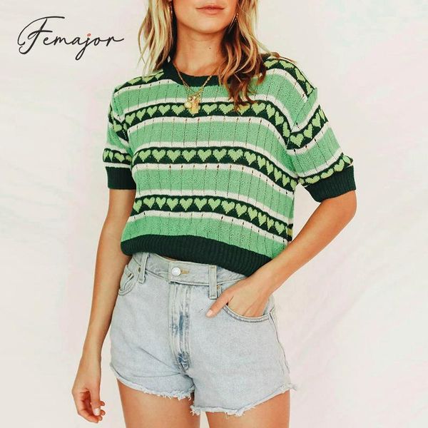 femajor women fashion green knitted pullovers 2019 autumn short sleeve casual sweaters chic heart crochet jumpers ladies, White;black
femajor women fashion green knitted pullovers 2019 autumn short sleeve casual sweaters chic heart crochet jumpers ladies, White;black