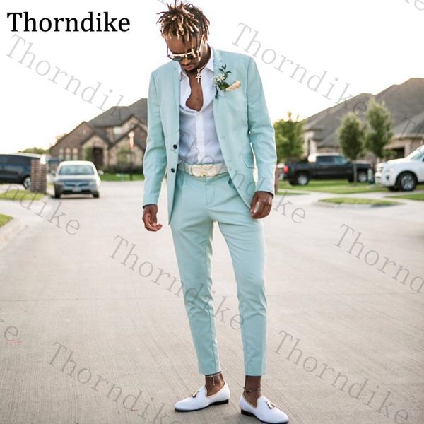 thorndike summer beach mint green men suits 2 pieces lapel groomsmen suits solid men wedding prom jacket+pant sale, White;black
thorndike summer beach mint green men suits 2 pieces lapel groomsmen suits solid men wedding prom jacket+pant sale, White;black